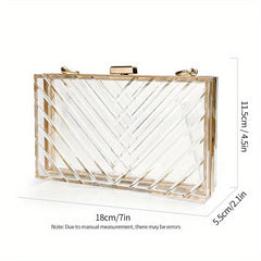 Clear Acrylic Evening Handbag Dinner Clutch Prom Bag