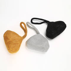 Hollow Out Bead Evening Bag Triangle Shaped Prom Purse Handbags