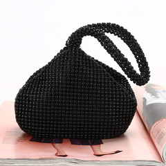 Hollow Out Bead Evening Bag Triangle Shaped Prom Purse Handbags