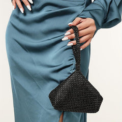 Hollow Out Bead Evening Bag Triangle Shaped Prom Purse Handbags
