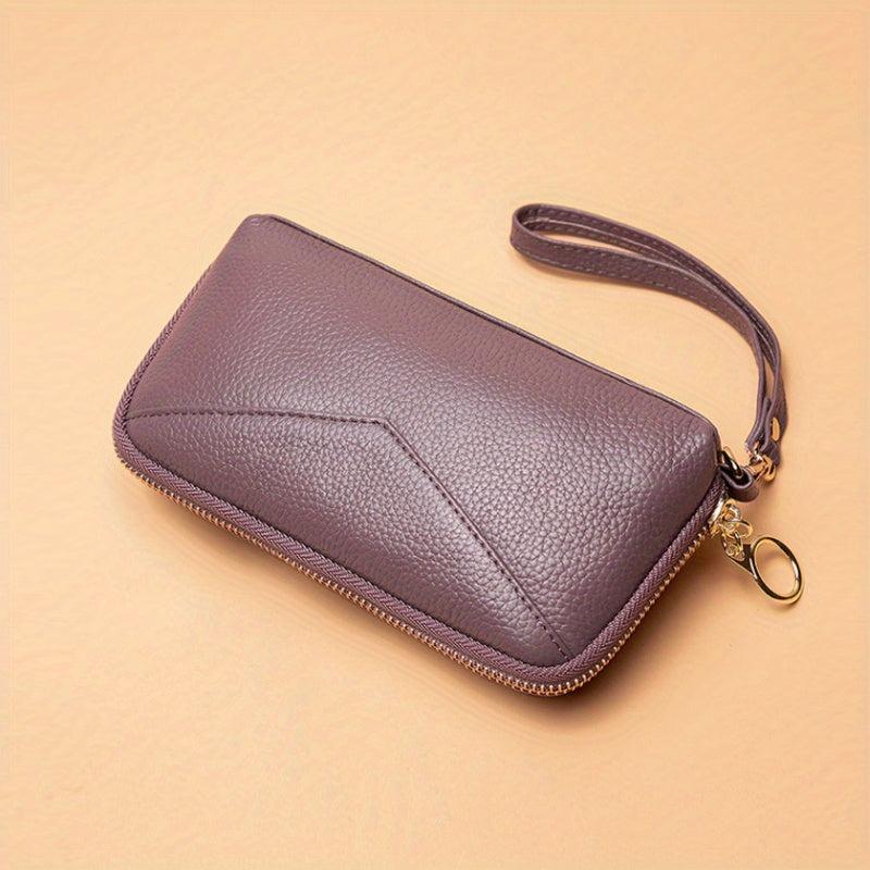 Long Wallet Leather Clutch Purse Handbags With Wristlet
