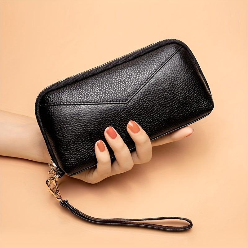 Long Wallet Leather Clutch Purse Handbags With Wristlet