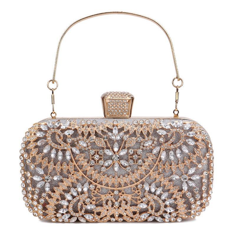 Rhinestone Satchel Evening Handbag Classic Banquet Bag