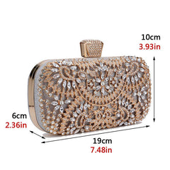 Rhinestone Satchel Evening Handbag Classic Banquet Bag