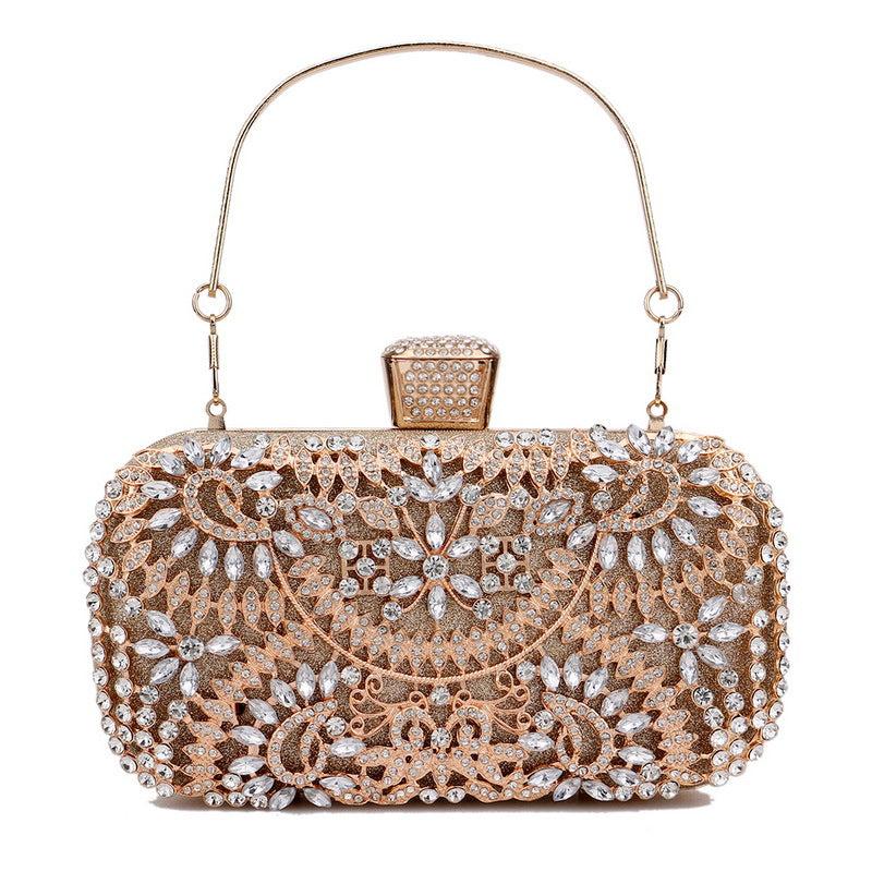 Rhinestone Satchel Evening Handbag Classic Banquet Bag
