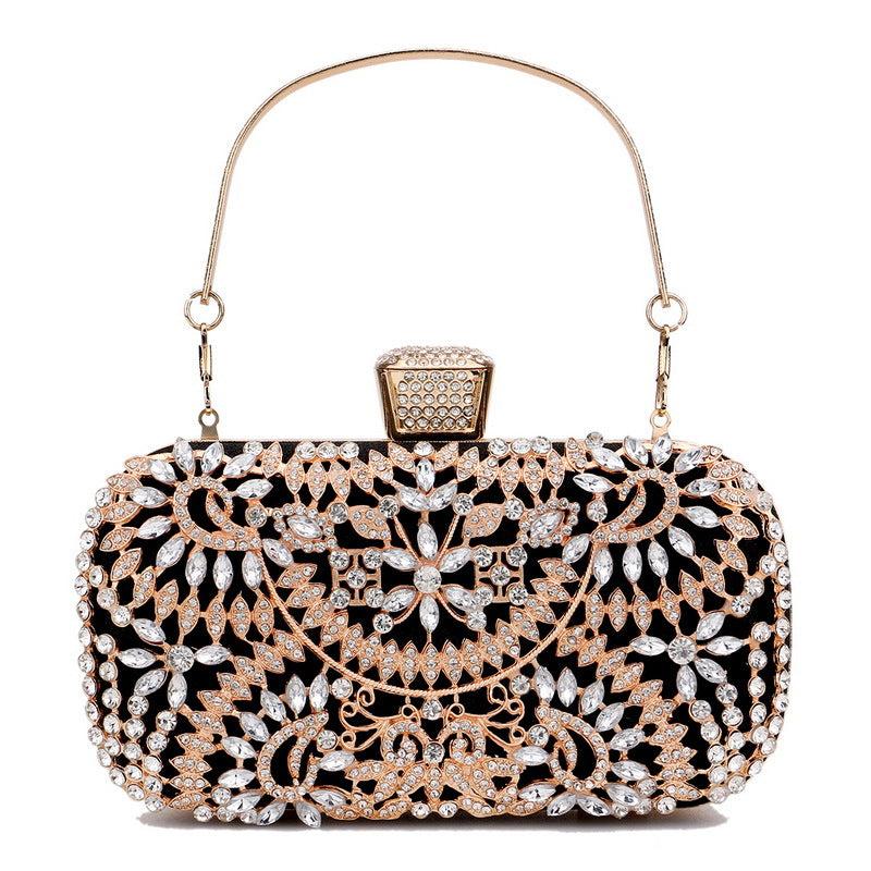 Rhinestone Satchel Evening Handbag Classic Banquet Bag