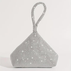 Glitter Rhinestone Decor Satchel Bag Stylish Evening Bag For Party