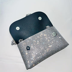 Rhinestone Evening Bag Chain Clutch Handbag for Prom Party