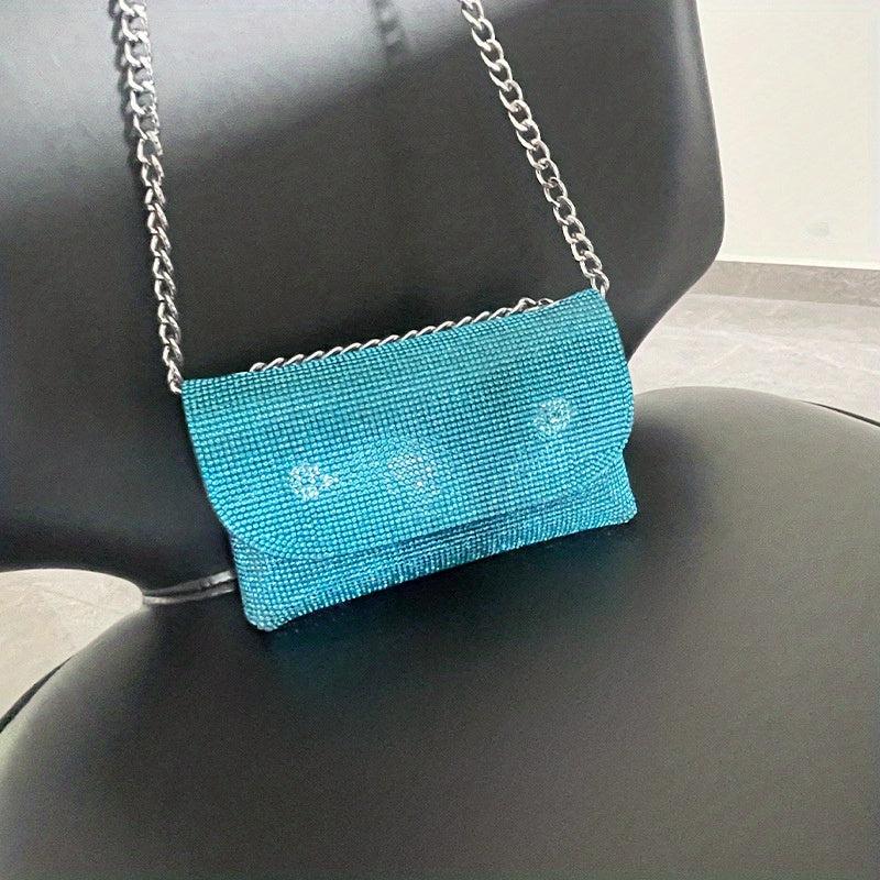 Rhinestone Evening Bag Chain Clutch Handbag for Prom Party