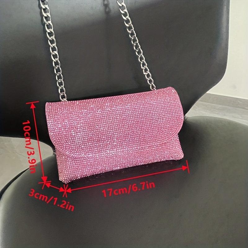 Rhinestone Evening Bag Chain Clutch Handbag for Prom Party