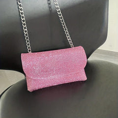 Rhinestone Evening Bag Chain Clutch Handbag for Prom Party