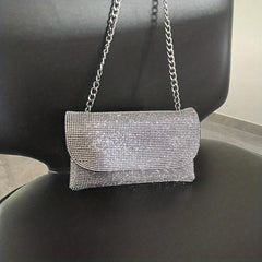 Rhinestone Evening Bag Chain Clutch Handbag for Prom Party
