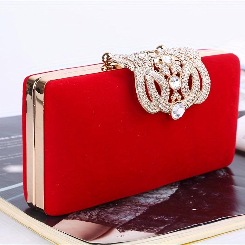 Rhinestone Evening Bag Chain Crossbody Clutch for Party Wedding
