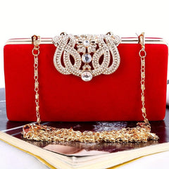 Rhinestone Evening Bag Chain Crossbody Clutch for Party Wedding
