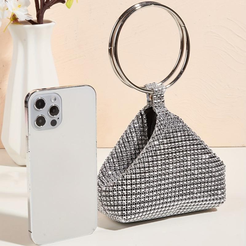 Bling Rhinestone Evening Bag Glitter Top Clutch for Wedding Party