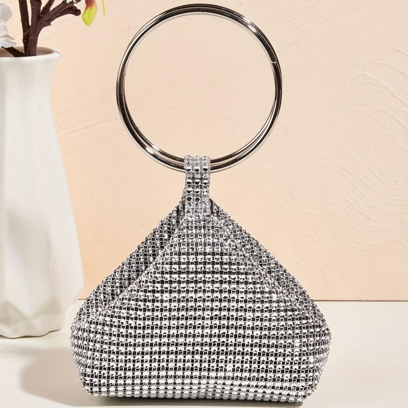 Bling Rhinestone Evening Bag Glitter Top Clutch for Wedding Party