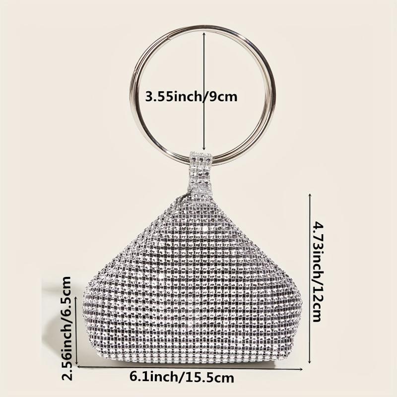 Bling Rhinestone Evening Bag Glitter Top Clutch for Wedding Party