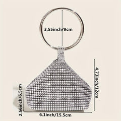 Bling Rhinestone Evening Bag Glitter Top Clutch for Wedding Party