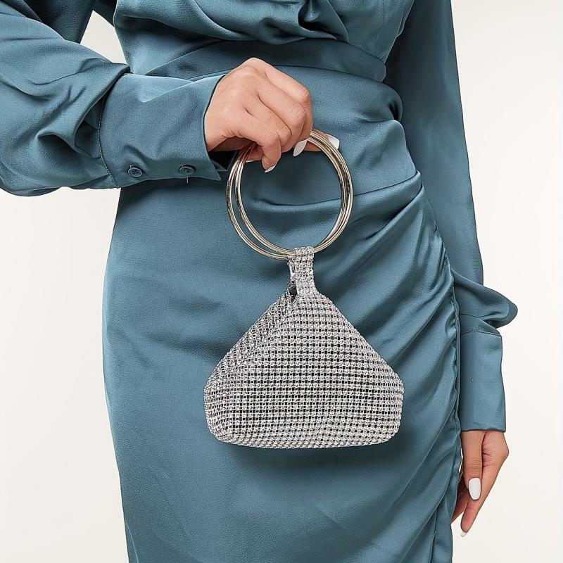 Bling Rhinestone Evening Bag Glitter Top Clutch for Wedding Party