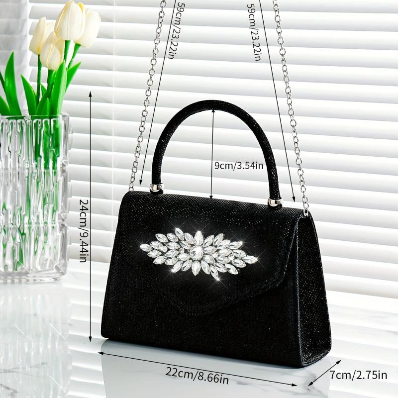 Glitter Rhinestone Clutch Purse Banquet Prom Evening Handbag