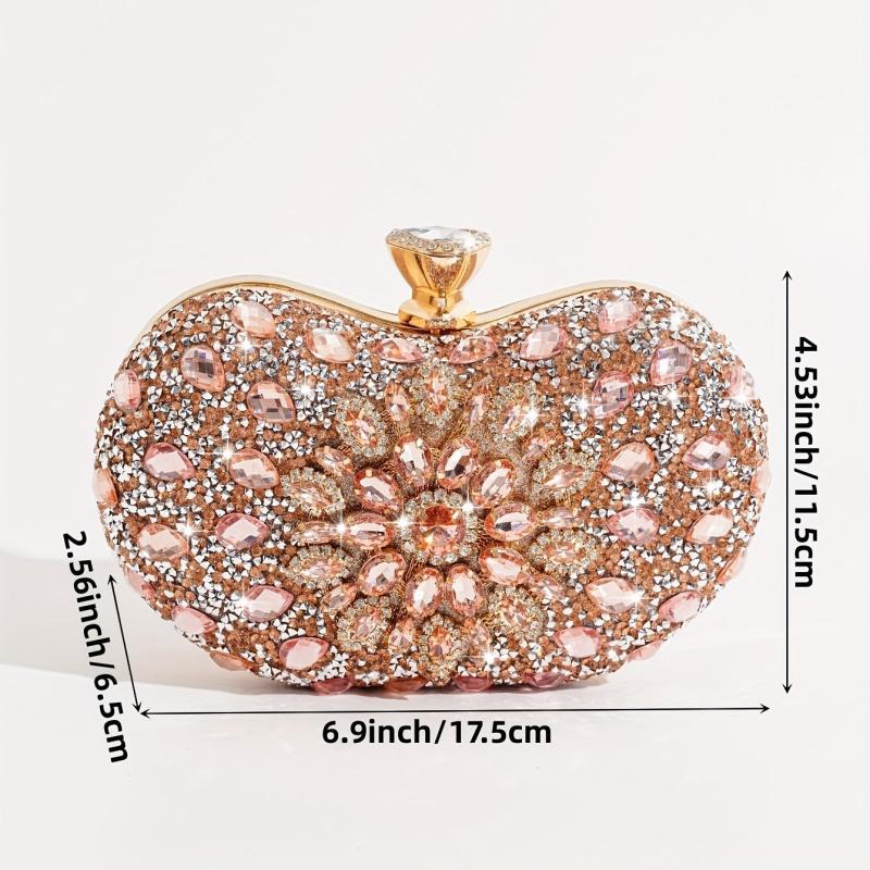 Glitter Rhinestone Clutch Bag Crossbody Chain Evening Bag