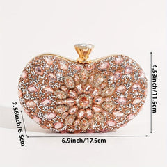 Glitter Rhinestone Clutch Bag Crossbody Chain Evening Bag