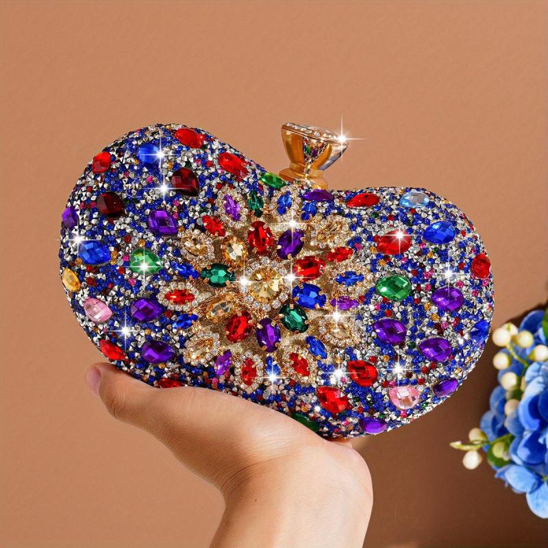Glitter Rhinestone Clutch Bag Crossbody Chain Evening Bag