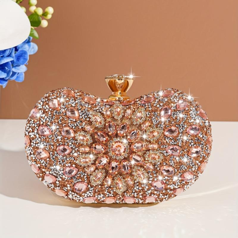 Glitter Rhinestone Clutch Bag Crossbody Chain Evening Bag
