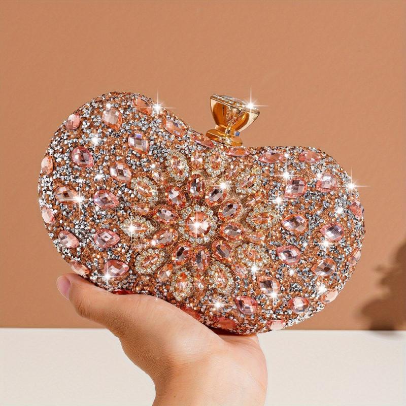 Glitter Rhinestone Clutch Bag Crossbody Chain Evening Bag