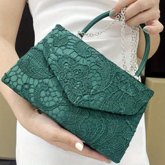 Floral Lace Evening Handbags Embroidery Clutch Purse Wedding Bag