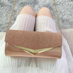 Glitter Evening Purse Chain Handbag Clutch Bag for Party Prom