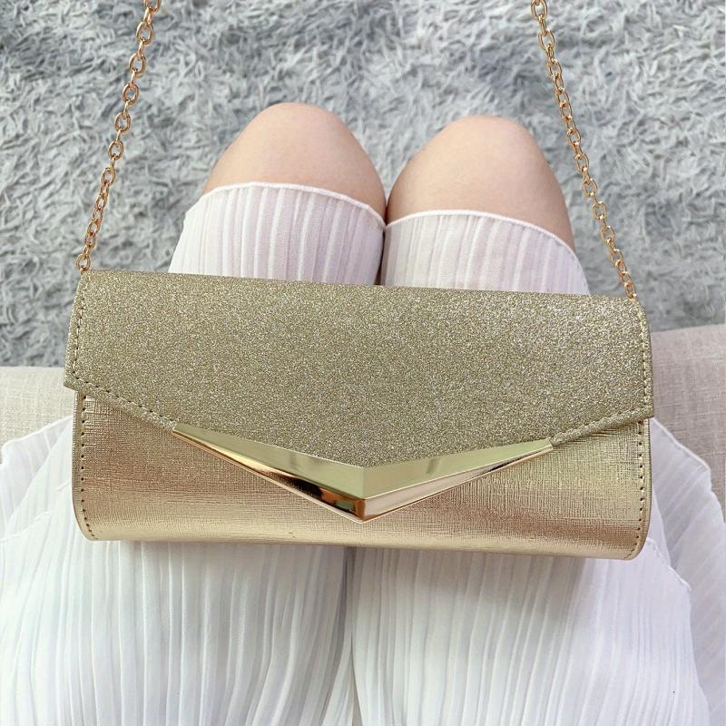 Glitter Evening Purse Chain Handbag Clutch Bag for Party Prom