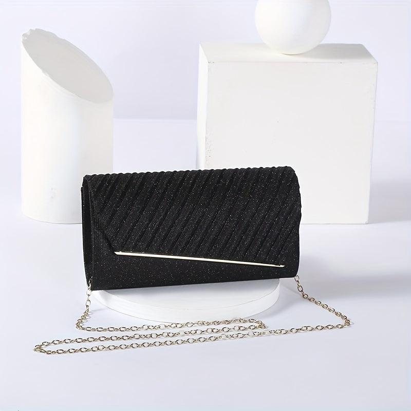Glitter Chain Clutch Elegant Sparkly Evening Bag