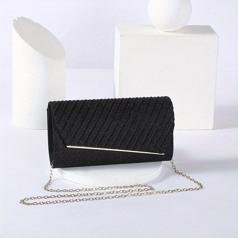 Glitter Chain Clutch Elegant Sparkly Evening Bag