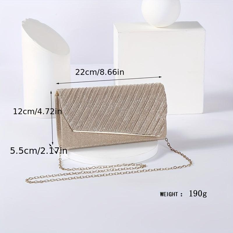 Glitter Chain Clutch Elegant Sparkly Evening Bag