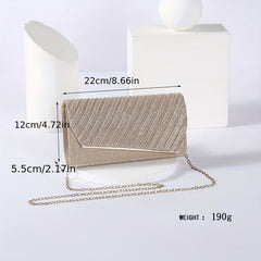 Glitter Chain Clutch Elegant Sparkly Evening Bag