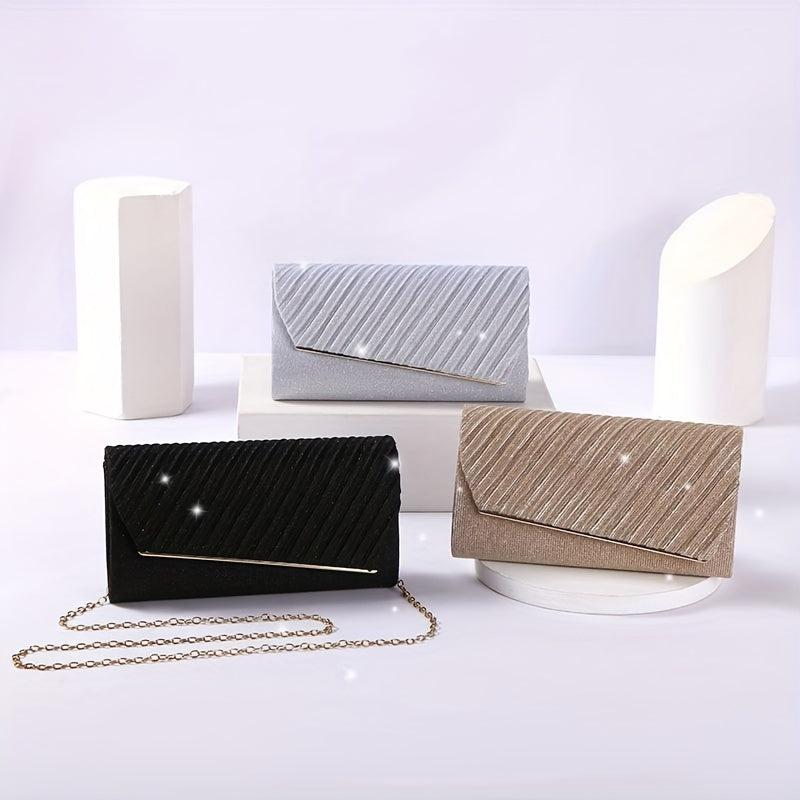 Glitter Chain Clutch Elegant Sparkly Evening Bag