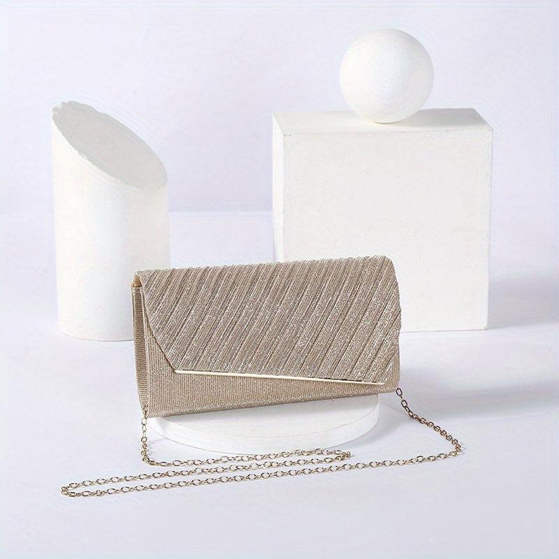 Glitter Chain Clutch Elegant Sparkly Evening Bag