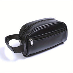 Portable Makeup Bag Faux Leather Hand Storage & Travel Essential