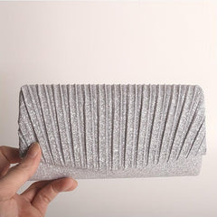 Glitter Clutch Evening Bag With Chain Strap for Party Wedding
