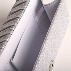Glitter Clutch Evening Bag With Chain Strap for Party Wedding