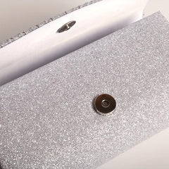 Glitter Clutch Evening Bag With Chain Strap for Party Wedding