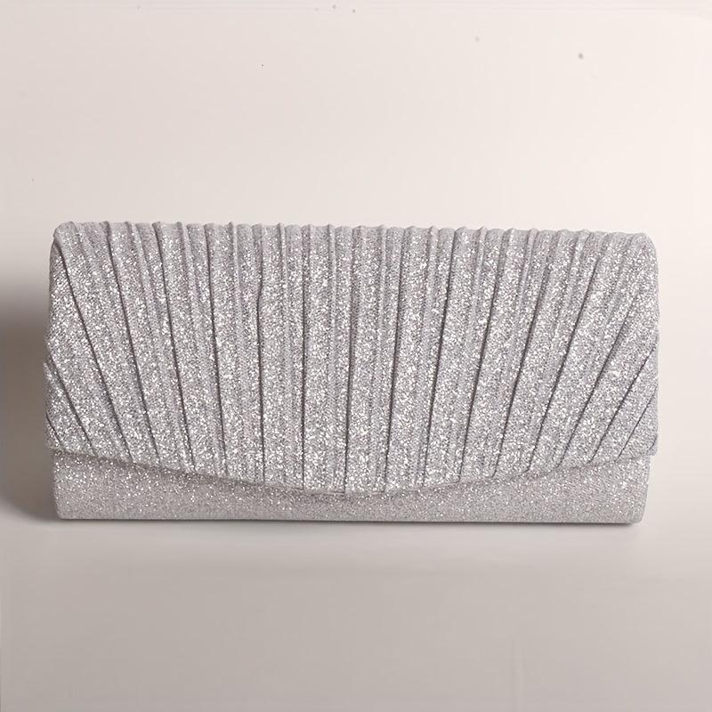 Glitter Clutch Evening Bag With Chain Strap for Party Wedding