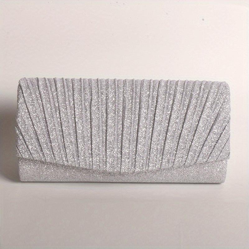 Glitter Clutch Evening Bag With Chain Strap for Party Wedding