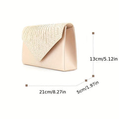 Rhinestone Decor Clutch Bag Evening Bag For Party Women's Flap Banquet Bag