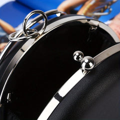 Metal Chain Clutch Bag Textured Frame Elegant Evening Bag