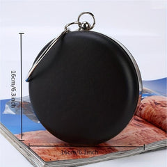 Metal Chain Clutch Bag Textured Frame Elegant Evening Bag
