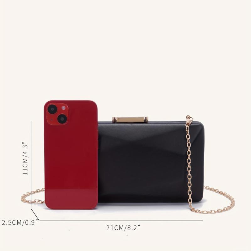 Minimalist Clutch Bag Prom Handbag PU Leather Evening Bag