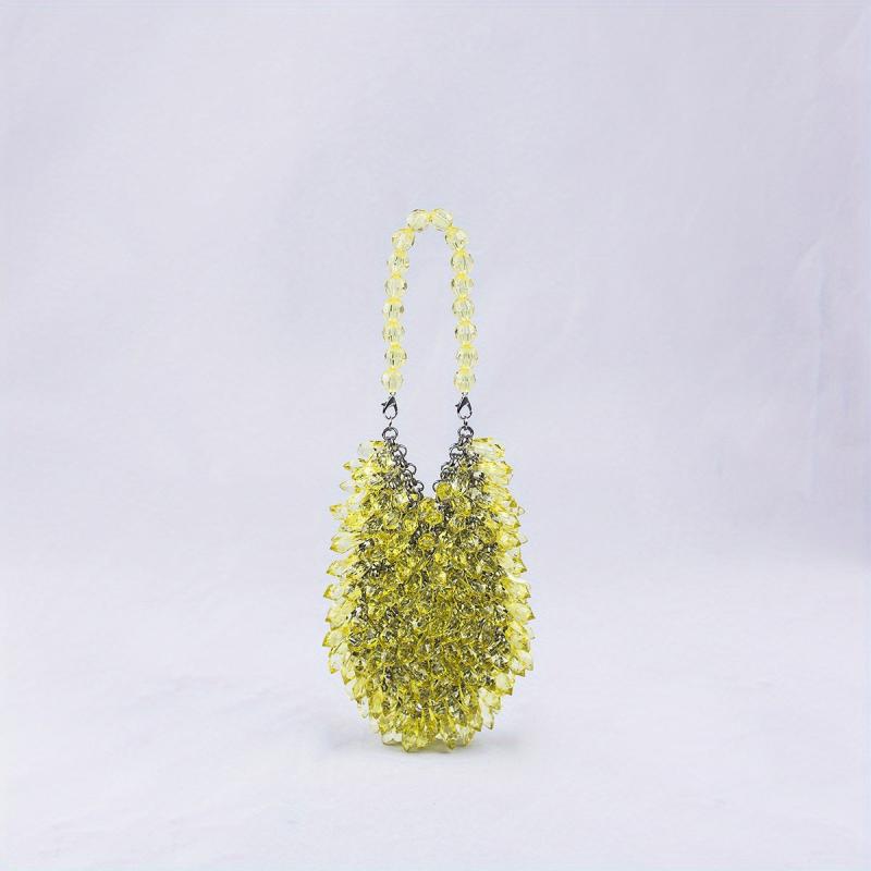 Crystal Braided Handbag Acrylic Beads Cocktail Party Clutch Bag