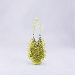 Crystal Braided Handbag Acrylic Beads Cocktail Party Clutch Bag